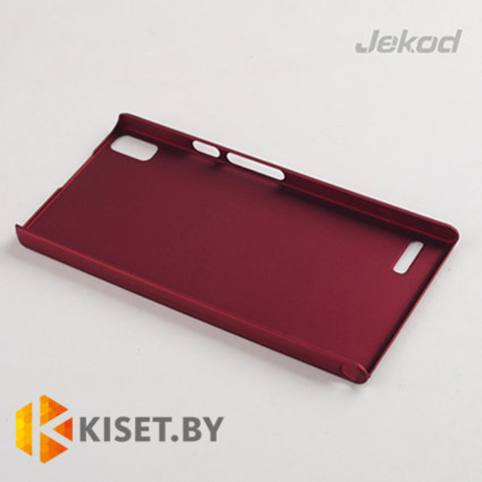 Пластиковый бампер Jekod и защитная пленка для Huawei Ascend P2, красный