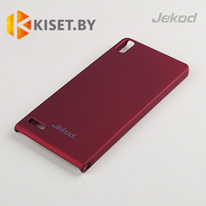 Пластиковый бампер Jekod и защитная пленка для Huawei Ascend P2, красный
