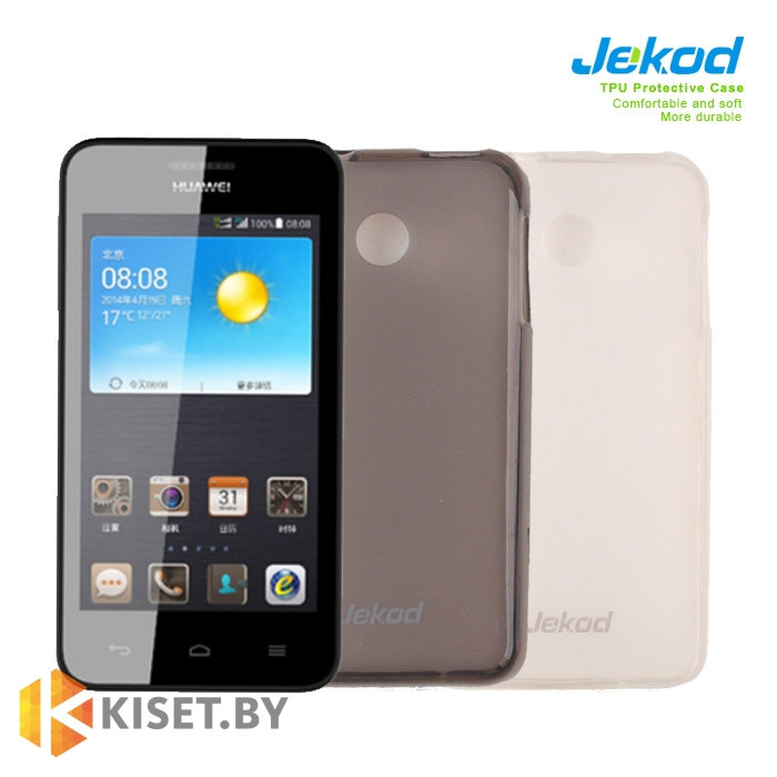 Силиконовый чехол Jekod с защитной пленкой для Huawei Ascend Y330, белый