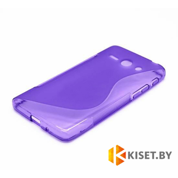 Силиконовый чехол для Huawei Ascend Y530, фиолетовый с волной