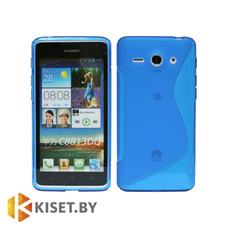 Силиконовый чехол для Huawei Ascend Y530, голубой с волной