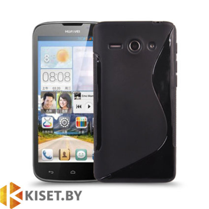 Силиконовый чехол для Huawei Ascend Y530, черный с волной
