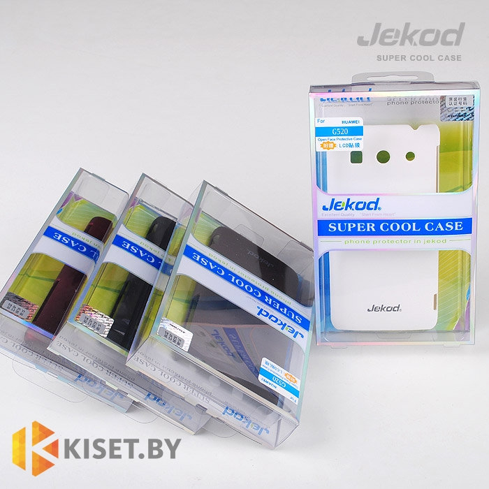 Пластиковый бампер Jekod и защитная пленка для Huawei G520, белый