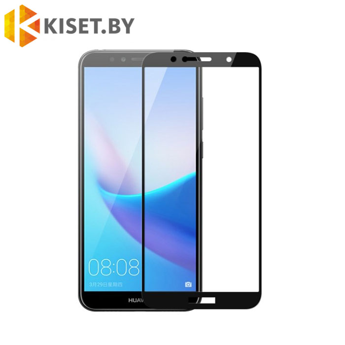 Защитное стекло полной проклейки Full glue для Huawei Y5 Prime (2018) / Honor 7A / Y5 Lite черное