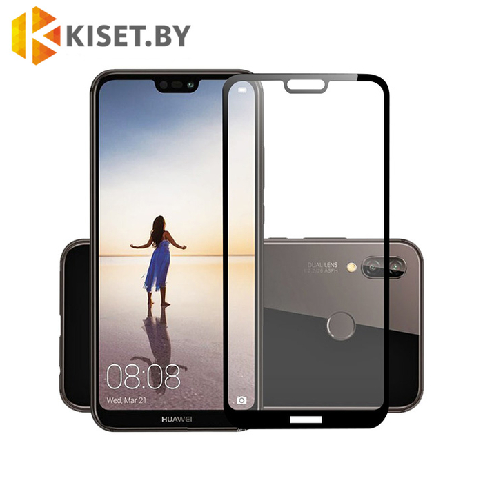 Защитное стекло полной проклейки Full glue для Huawei P20 Lite (ANE-LX1) черное