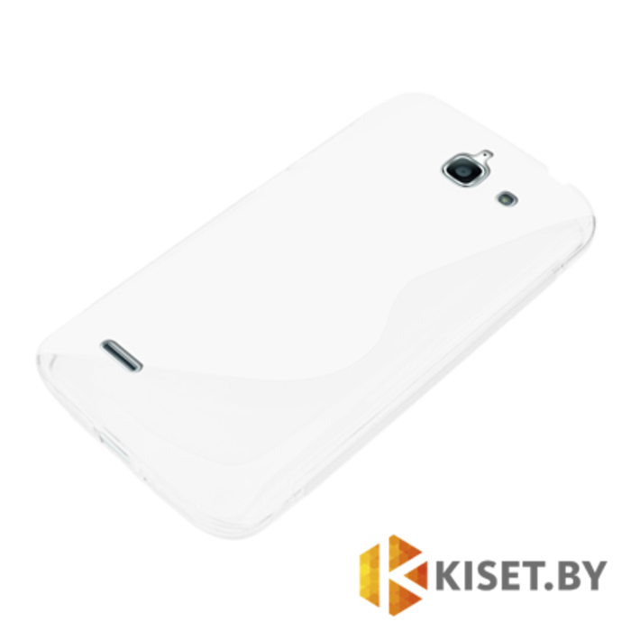 Силиконовый чехол Experts Huawei Ascend G700, белый с волной