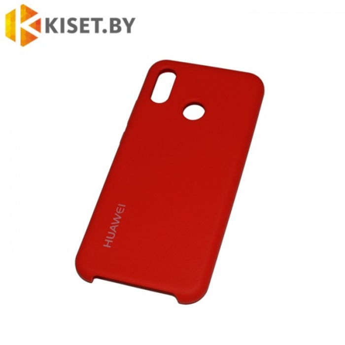 Защитное стекло прозрачное и Silicone cover красный для Huawei P20 Lite (ANE-LX1)