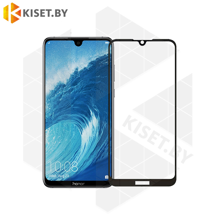 Защитное стекло полной проклейки Full glue для Huawei Y5 2019 черное