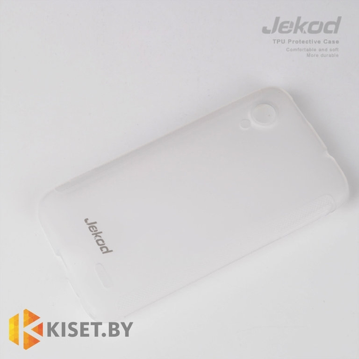 Силиконовый чехол Jekod с защитной пленкой для Lenovo S720, белый