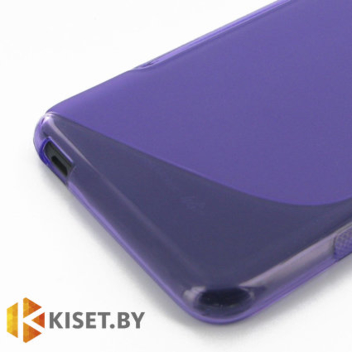 Силиконовый чехол матовый для Lenovo P780, фиолетовый с волной