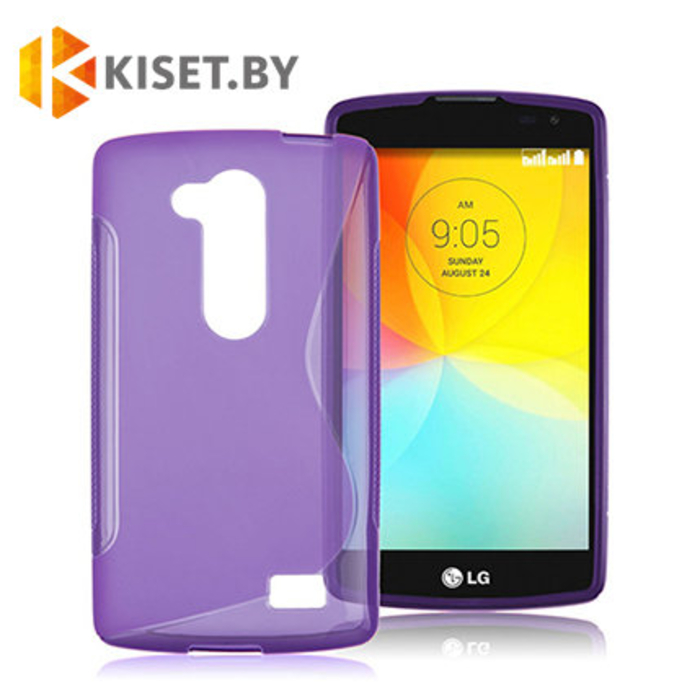 Силиконовый чехол для LG L Fino (D290), фиолетовый с волной