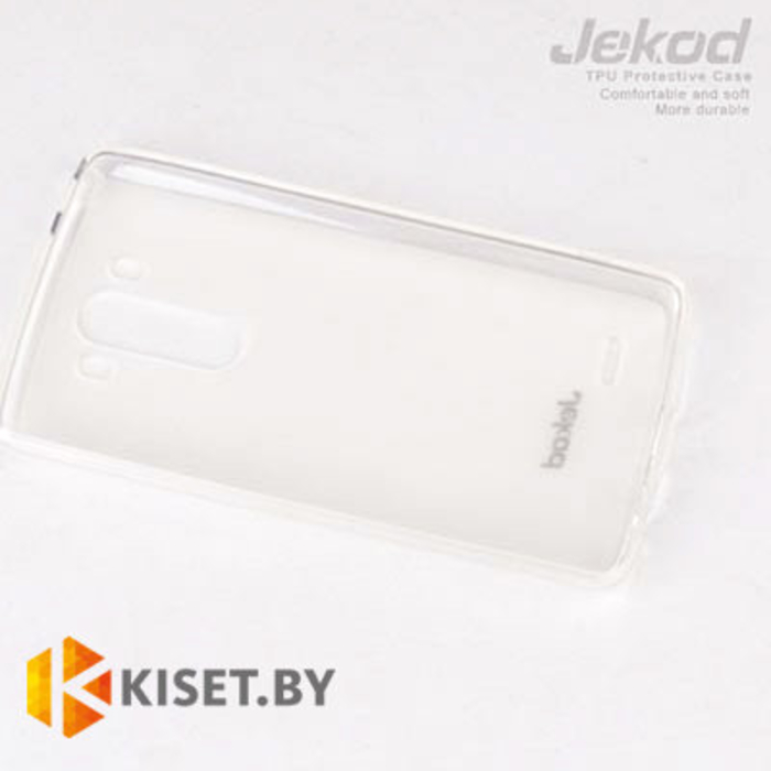 Силиконовый чехол Jekod с защитной пленкой для LG L Fino, белый