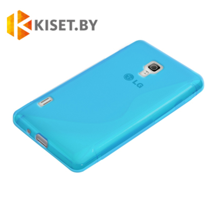 Силиконовый чехол для LG L Fino (D290), бирюзовый с волной
