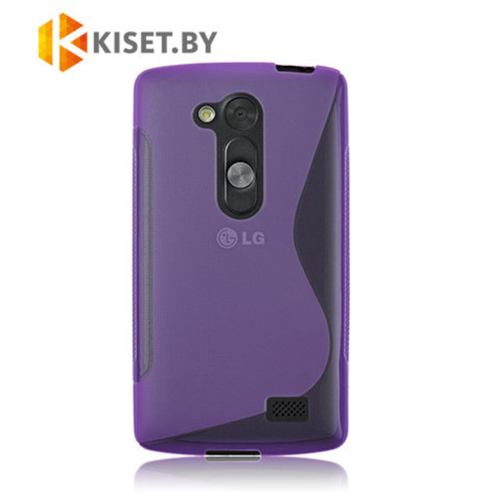 Силиконовый чехол для LG L Fino (D290), фиолетовый с волной