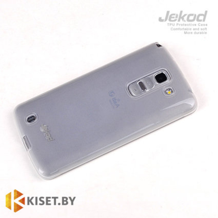 Силиконовый чехол Jekod с защитной пленкой для LG G Pro 2 (F350), белый