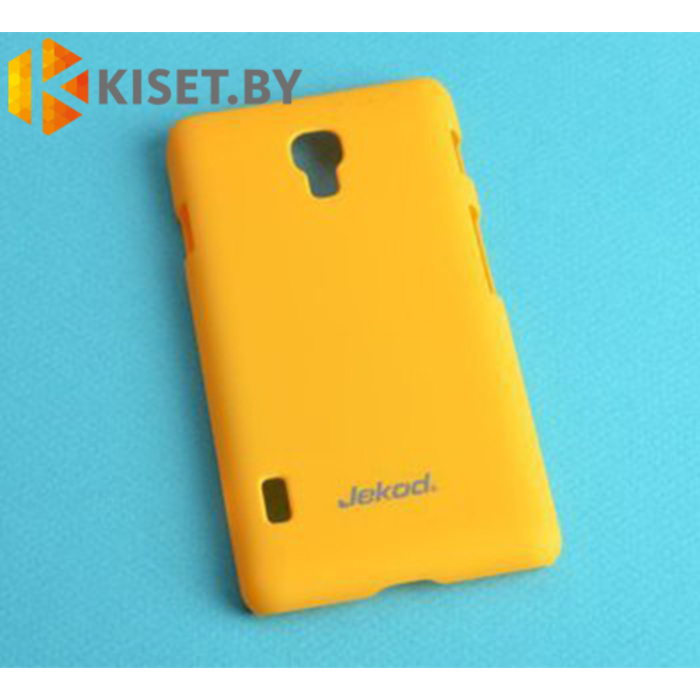 Пластиковый бампер Jekod и защитная пленка для LG Optimus L3 II, желтый