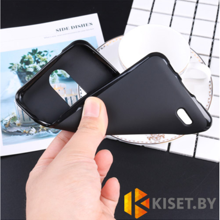Силиконовый чехол матовый для LG K8 (2017) X240, черный