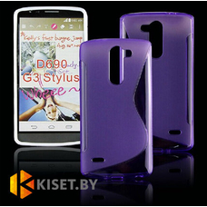 Силиконовый чехол для LG G3 Stylus (D690), фиолетовый с волной