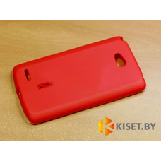 Силиконовый чехол Cherry с защитной пленкой для LG L80 (D380), красный