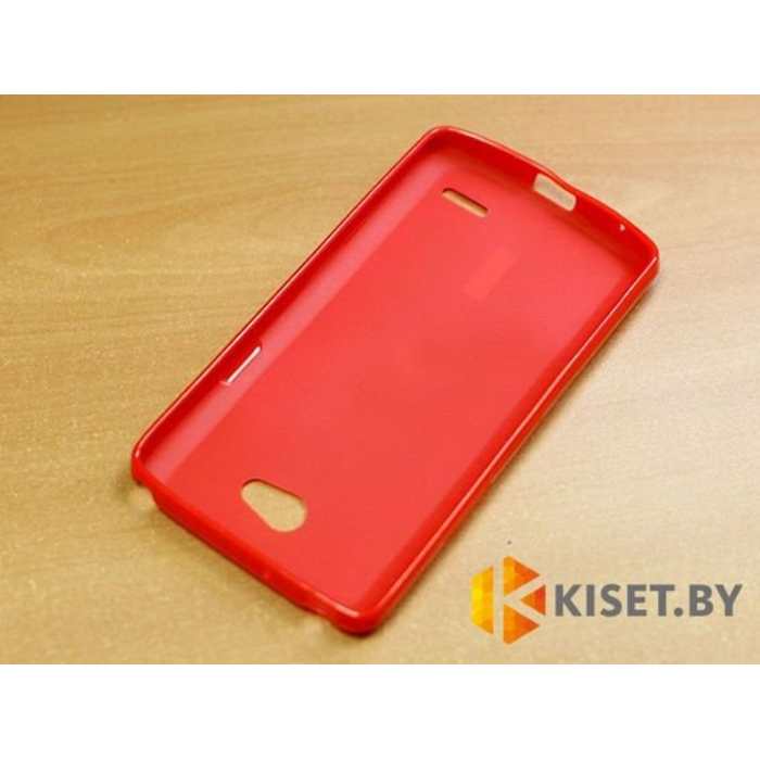 Силиконовый чехол Cherry с защитной пленкой для LG L80 (D380), красный