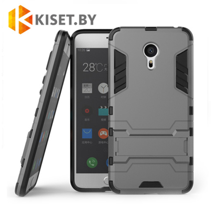 Гибридный бампер Hard Cover для Meizu Pro 6, серый