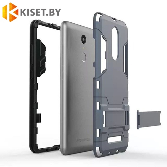 Гибридный бампер Hard Cover для Meizu M5s, серый