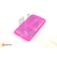 Силиконовый чехол для Nokia Lumia 630, розовый с волной