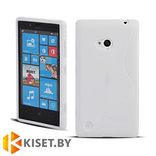 Силиконовый чехол для Nokia Lumia 720, белый с волной