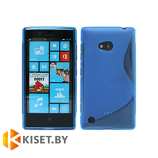 Силиконовый чехол для Nokia Lumia 720, синий с волной