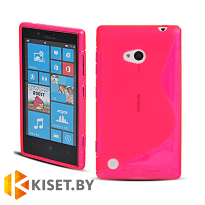 Силиконовый чехол для Nokia Lumia 720, коралловый с волной