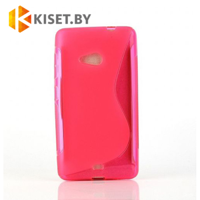 Силиконовый чехол матовый для Microsoft Lumia 535, розовый с волной