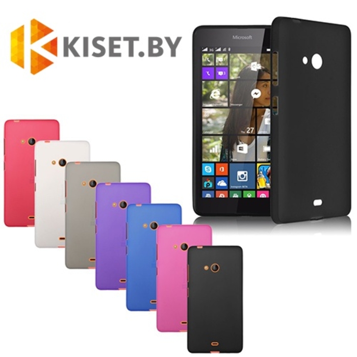 Силиконовый чехол матовый для Microsoft Lumia 540, розовый