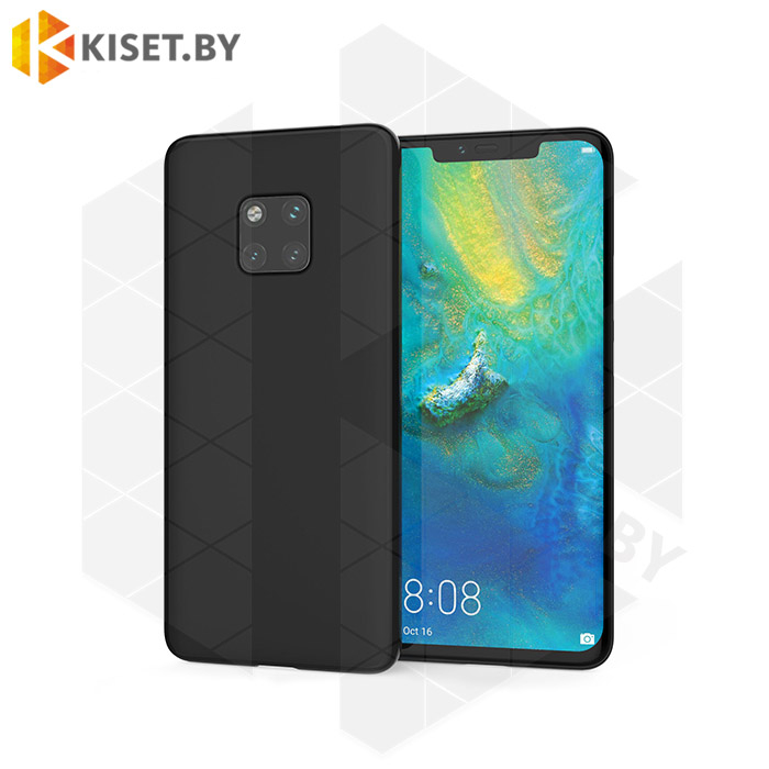 Силиконовый чехол матовый для Huawei Mate 20 Pro черный