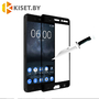 Защитное стекло на весь экран для Nokia 6, белое