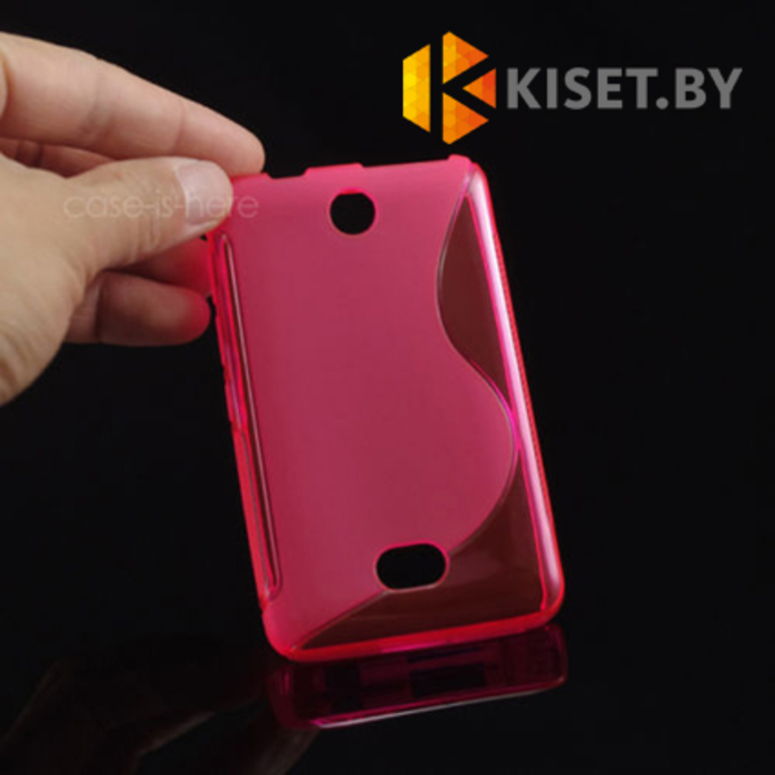 Силиконовый чехол для Nokia Asha 501, коралловый с волной