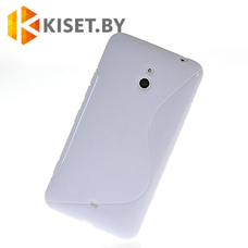 Силиконовый чехол для Nokia Lumia 1320, белый с волной