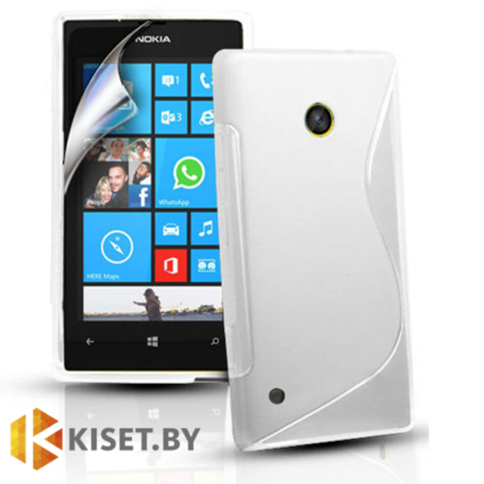 Силиконовый чехол для Nokia Lumia 530, белый с волной