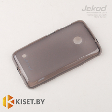 Силиконовый чехол Jekod с защитной пленкой для Nokia Lumia 530, черный