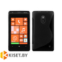 Силиконовый чехол для Nokia Lumia 620, черный с волной