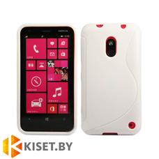 Силиконовый чехол для Nokia Lumia 620, белый с волной