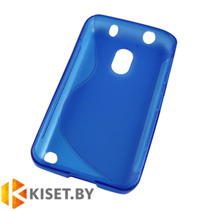 Силиконовый чехол для Nokia Lumia 620, синий с волной