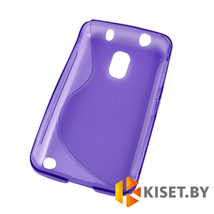 Силиконовый чехол для Nokia Lumia 620, фиолетовый с волной