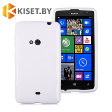 Силиконовый чехол для Nokia Lumia 625, белый с волной