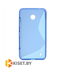 Силиконовый чехол для Nokia Lumia 630, голубой с волной