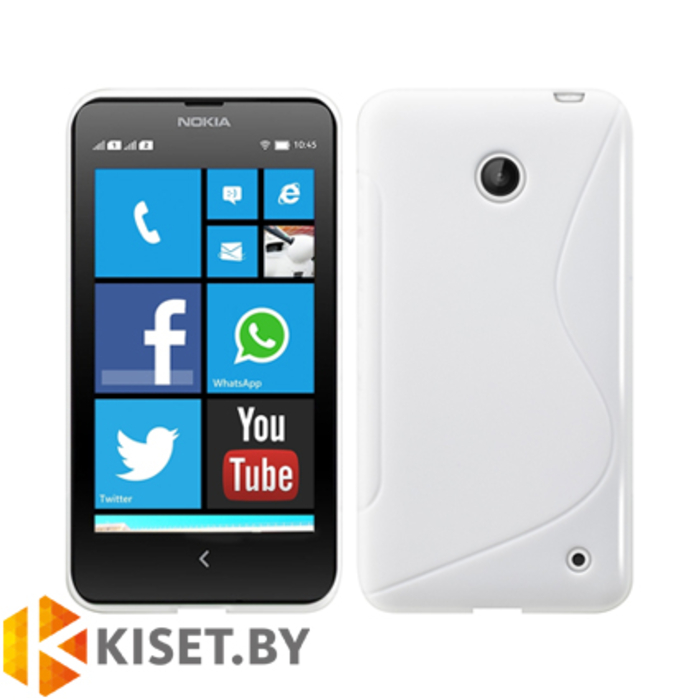 Силиконовый чехол для Nokia Lumia 630 / 635, белый с волной