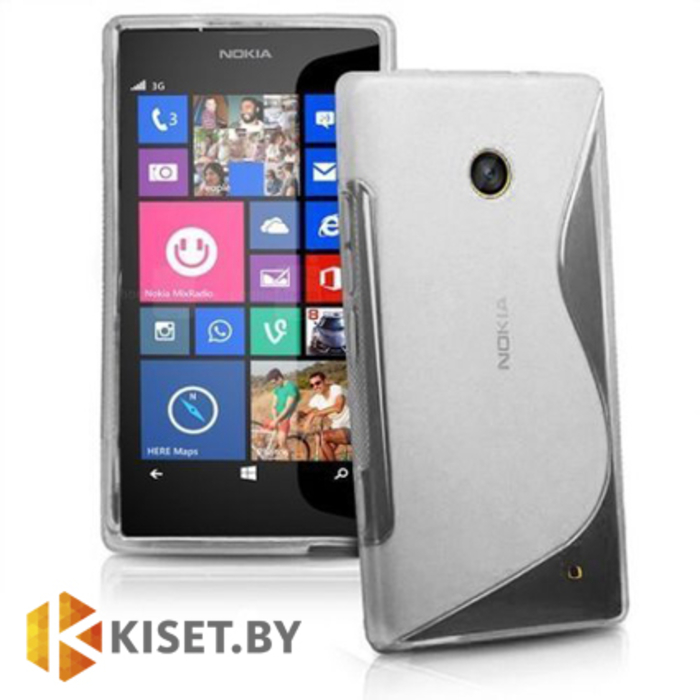 Силиконовый чехол для Nokia Lumia 630 / 635, прозрачный с волной