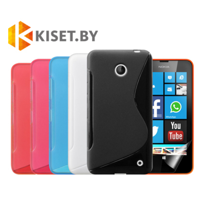 Силиконовый чехол для Nokia Lumia 630 / 635, прозрачный с волной