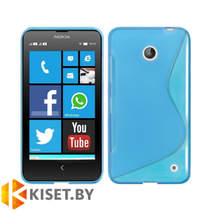 Силиконовый чехол для Nokia Lumia 630 / 635, голубой с волной