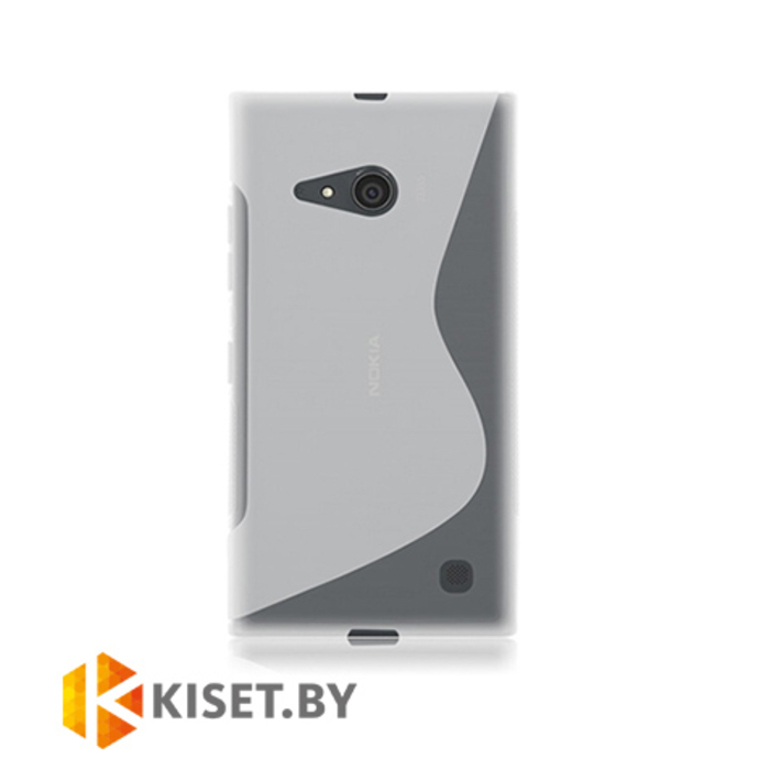 Силиконовый чехол для Nokia Lumia 730 / 735, прозрачный с волной