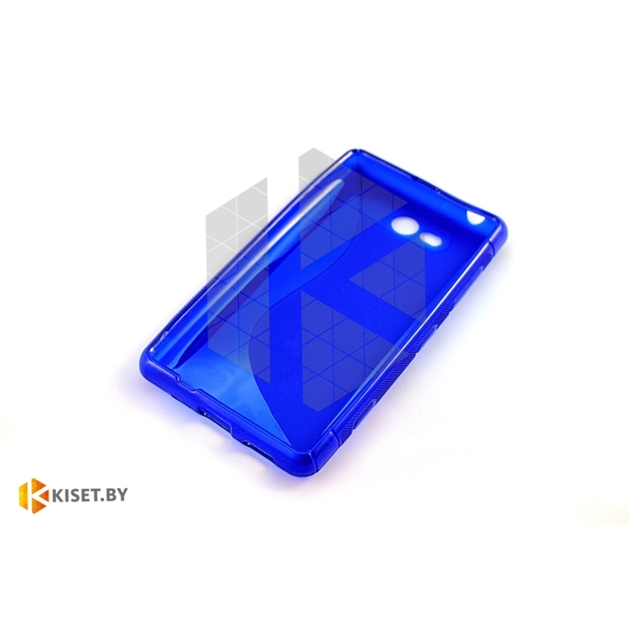 Силиконовый чехол Experts Nokia Lumia 820, синий с волной